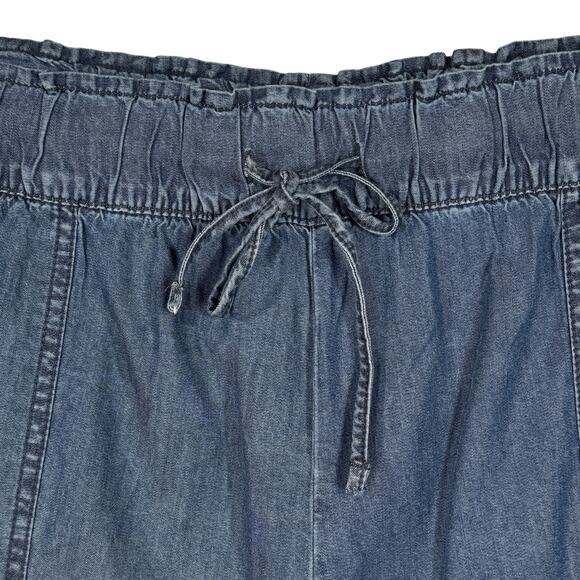 DASH X-Large Paperbag Chambray Jean Shorts Lightweight Hi-Rise Pull-On Pockets - Picture 2 of 6